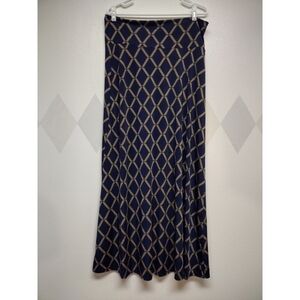 Pretty Young Thing blue and tan maxi skirt